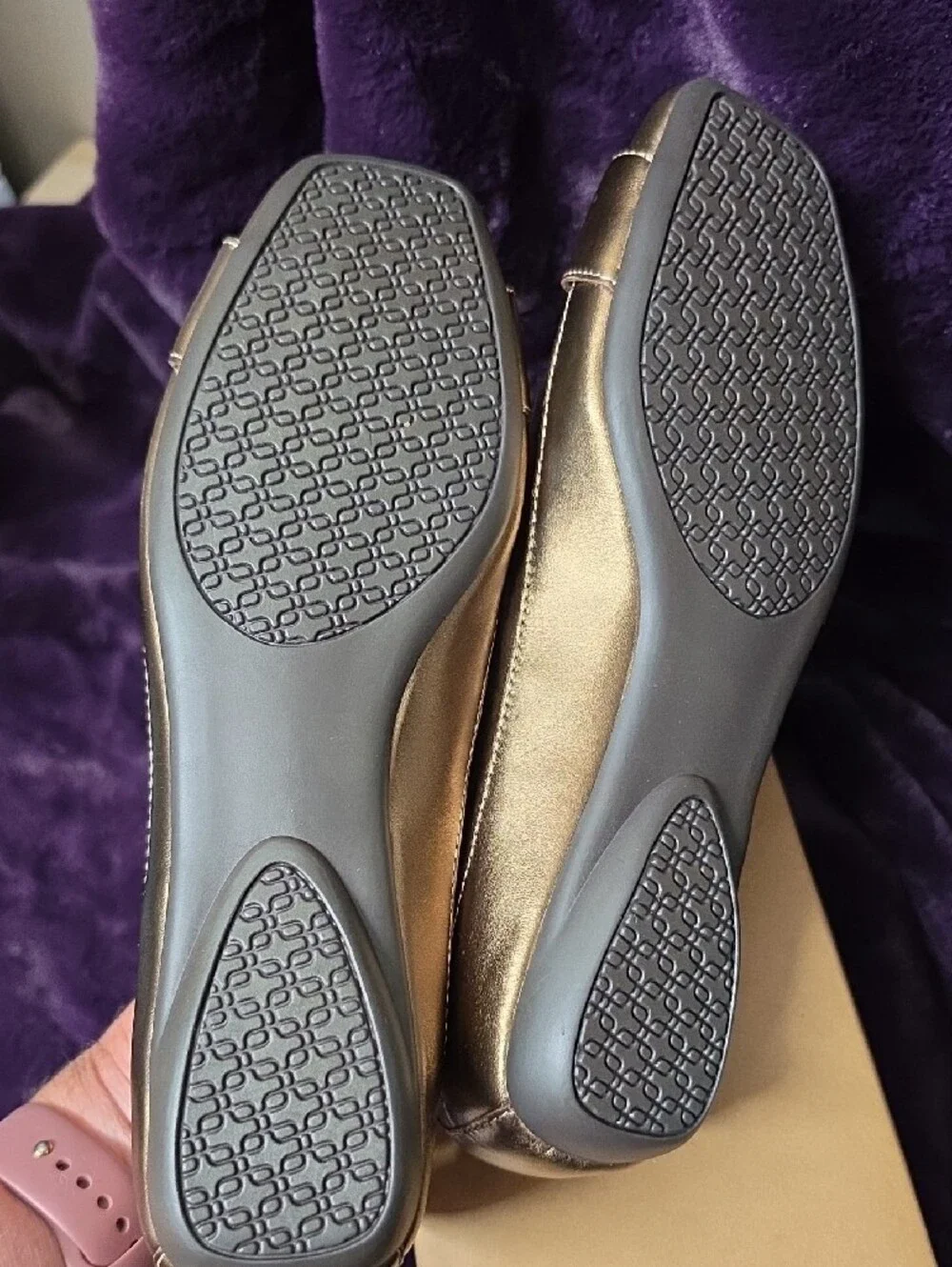 Coldwater Creek Metallic Bronze Buckle Flats Sz 8